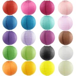 Lanternas De Papel Chinesas Multicoloridas, Eventos De Casamento E Decoração De Festa, Fontes De Férias, Bola De Papel, 32 Cores, 15-20-25-30-35-40cm - Image 6