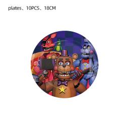 Fnafs Birthday Party Decoração, Pano de fundo, Banner de aniversário, Talheres temáticos, Anime Balão, Bolo Topper, Foto Prop - Image 5