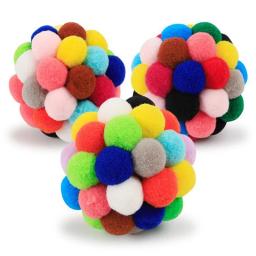 Brinquedos para gatos, bola de pelúcia para gatos, bola elástica para animais de estimação, bola alta, bola de lã colorida para gatos - Image 4