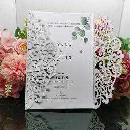 Cartões do convite com Envelopes, Fita do bolso, Convites De Casamento, Aniversário De Casamento, Favores Do Partido Batismo, Fontes Do Partido, 10pcs - Image 3