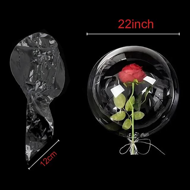 Bolo de Balões Transparente com Flores e Snacks para Casamento e Aniversário - Opções de 5, 10 ou 15 Peças