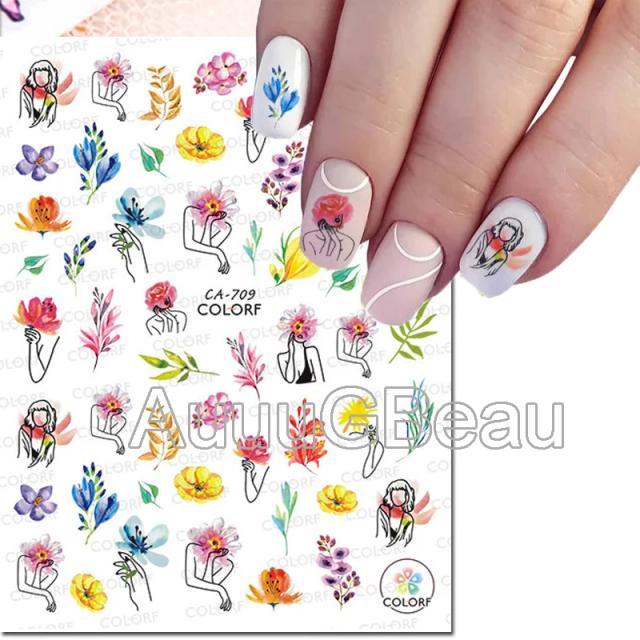 Adesivos 3D para Nail Art: Designs de Frutas, Peônia, Magnólia e Flores para Uma Decoração Primaveril na Manicure
