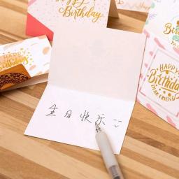 Cartão do feliz aniversário para crianças e adultos, cartões de convite, cartão de mensagem dobrado, presente do partido, estilo aleatório, 10pcs - Image 4