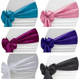 Green Satin Cadeira Faixas com Arcos, Cadeira Capa, Fitas para Banquete de Casamento, Festa, Baby Shower, Decorações de Eventos, 17x275cm, 10Pcs - Image 1