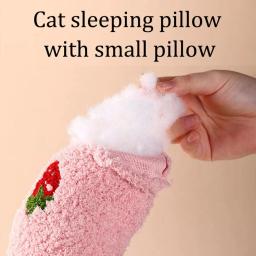 Pequeno travesseiro para gatos, Ultra macio fofo pet calmante brinquedo, Meia rosquinha cuddler para alívio das articulações dormir, melhorar o sono, 1pc - Image 5