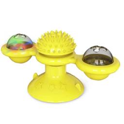Moinho de vento brinquedo do gato interativo brinquedos para animais de estimação para gatos puzzle brinquedo jogo de gato com whirligig turntable para gatinho escova dentes pet suprimentos - Image 2