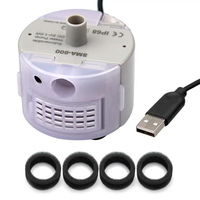 Bomba Submersível USB para Fonte de Água para Pets - Acessório Silencioso para Gatos, DC 5V, 1A, Modelo SMA-800