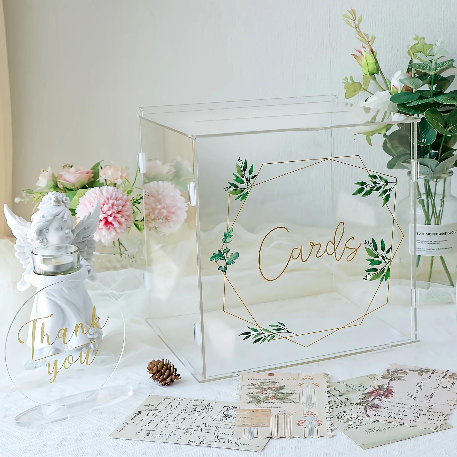 Caixa De Cartão De Acrílico Para A Recepção Do Casamento, Caixas De Dinheiro Do Casamento, Festa, Aniversário, Graduação, Aniversário - Image 1