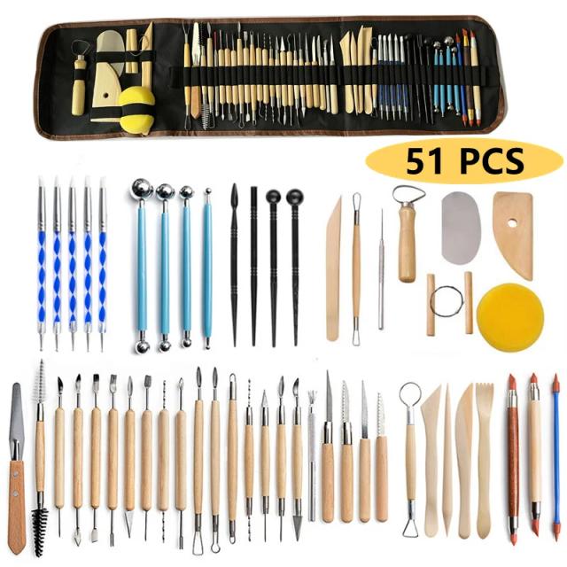Kit Completo de Ferramentas para Modelagem em Argila – 8 ou 61 Peças para Cerâmica e Escultura Artística