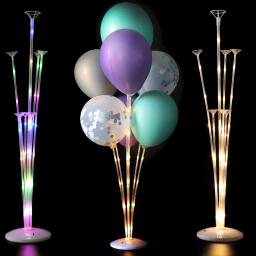 Coluna LED Balão Stand com Glow Lights String, Decoração de Festa Noturna, Baby Shower, Aniversário, 1 ou 2Set - Image 1
