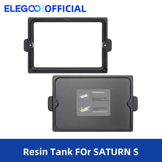 Tanque de Resina Elegoo para Impressora 3D Saturno S MSLA com FEP Pré-Instalado, 2 Tampas e Chave Allen para Filamento