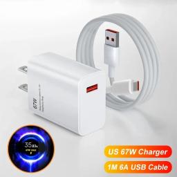 Xiaomi 67w carregador turbo carga rápida adaptador ue/eua cabo usb tipo c para redmi nota pro mi 13 lite k60 k60e k50 civi 3 2 - Image 6