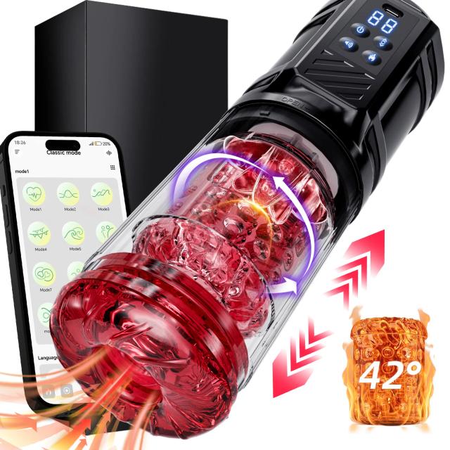 Masturbador Automático Fanle Aquecido Telescópico com Controle APP 1 Unidade