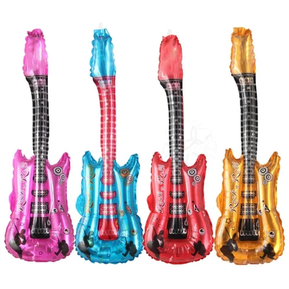 Balões de guitarra de desenhos animados para crianças, balão de ar inflável, festa de aniversário, brinquedo clássico, decoração do casamento, 85cm, 4pcs - Image 1
