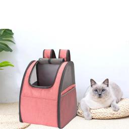 Transportador de estimação dobrável respirável, Mochila Animal pequena, Caminhadas viajando, Alça dupla - Image 3