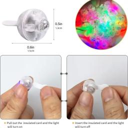 Colorido LED Flash Lights, Perfeito para balões, festas, casamentos, aniversários e mais, 50PCs Halloween e Thanksgiving Gift - Image 5