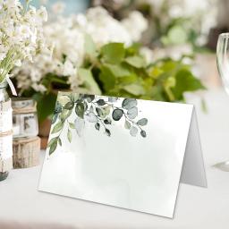 Greenery Aquarela Place Cartões para Festa de Casamento, Table Place Setting Cards, Floral Place Card para Tabelas, Easy Folding, 10 PCs/Pack - Image 3
