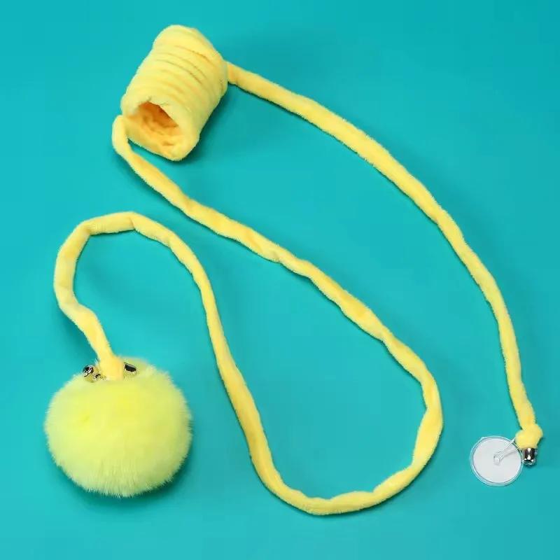 Brinquedo para animais de estimação engraçado interativo gato vara primavera corda bola brinquedo de pelúcia jogar treinamento gatos suprimentos акkolandoри для yisтів - Image 1