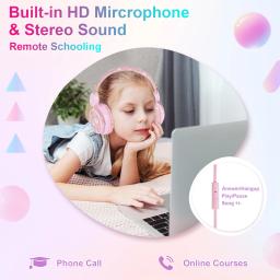 Unicórnio dos desenhos animados crianças fones de ouvido para meninas música estéreo do computador fone de ouvido com fio do telefone móvel com microfone para o menino presente da criança - Image 6