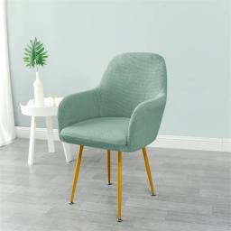 Capas de cadeira de jantar de lã polar, braço alto, poltrona de escritório, assento, capas ajustáveis para sala de estar, cozinha, hotel - Image 5