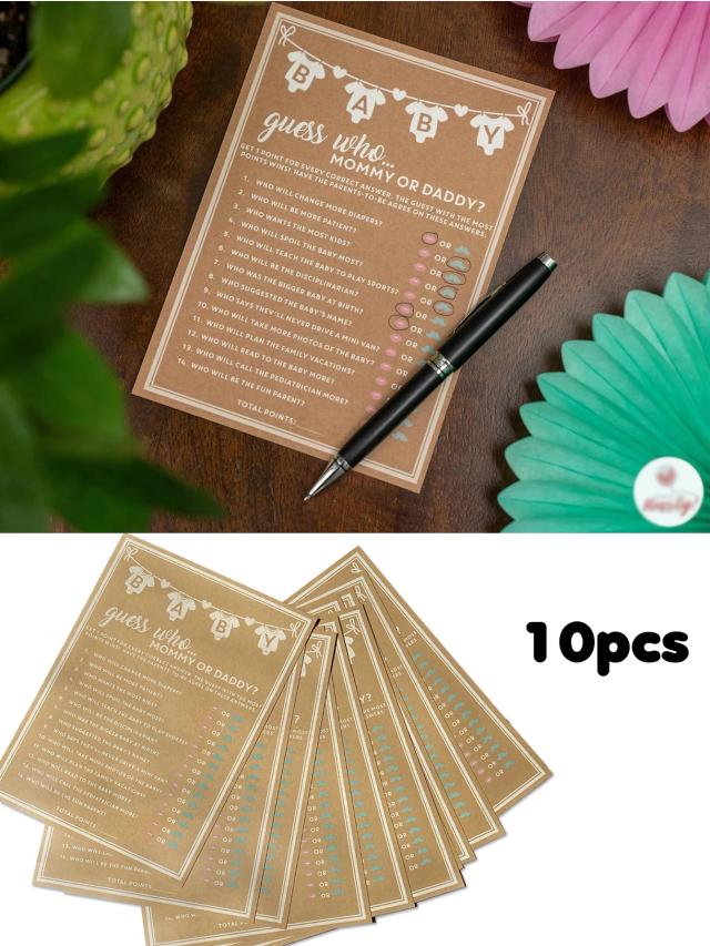 Papel Kraft para Batismo de Bebê - Conjunto com 10 Cartões de Bênção Personalizados