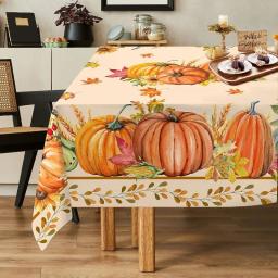 Pumpkin Pattern Retangular Toalha De Mesa, Decoração De Casa, Dia De Ação De Graças, Mesa De Festa, Ao Ar Livre, Outono - Image 2