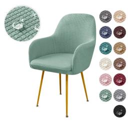 Capas de cadeira de jantar de lã polar, braço alto, poltrona de escritório, assento, capas ajustáveis para sala de estar, cozinha, hotel - Image 1