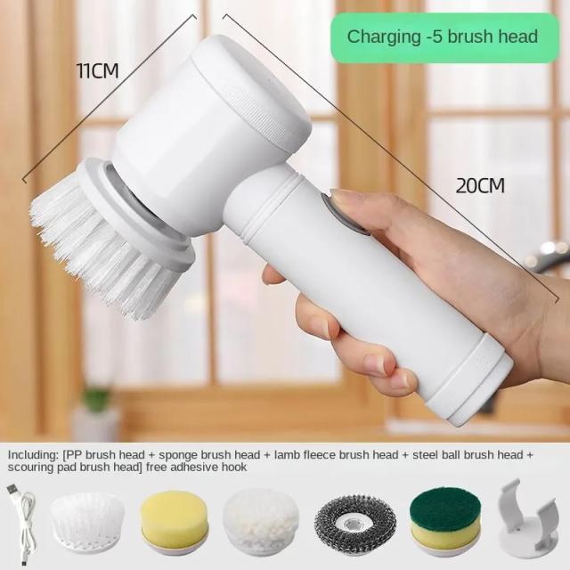 Escova de Limpeza Sem Fio Multifuncional para Cozinha e Banheiro - Purificador de Energia Portátil para Pratos e Panelas