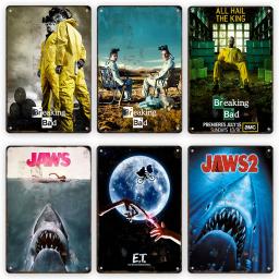 Et breaking mau filme do vintage metal poster mandíbulas retro estanho sinal de cinema arte da parede decoração placa para decoração de casa moderna estética - Image 2