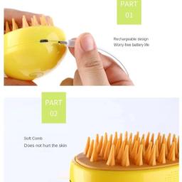 Escova de vapor elétrica para gato, spray de água, pente de estimação, depilação macia de silicone, escova de cabelo de banho - Image 6