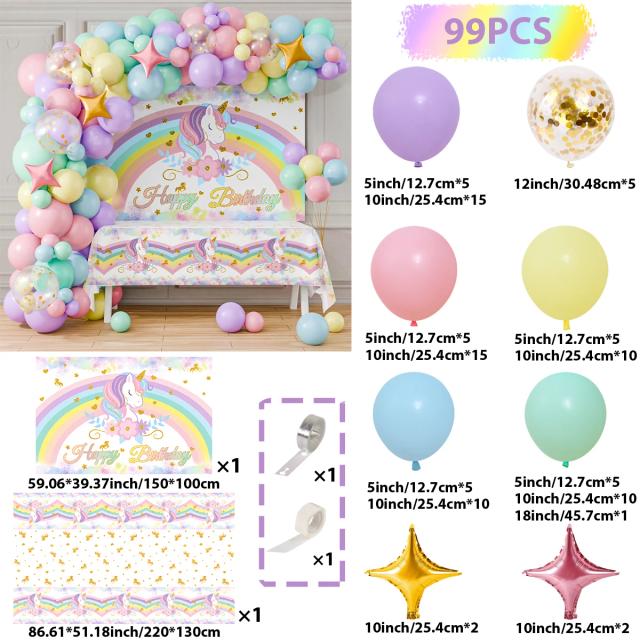 Guirlanda de Balões Unicórnio: Kit Completo para Decoração de Festas de Aniversário e Chá de Bebê para Meninas
