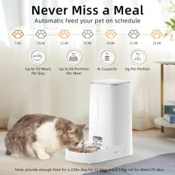 ROJECO-Alimentador Automático Pet, Dry Food Dispenser, Smart Wi-Fi, Controle Remoto, Alimentador Automático, Acessórios Dog - Image 2