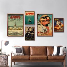 Pôster da série de filmes antigos, papel kraft retrô, impressões de mandíbulas/parque jurássico, vintage, casa, sala, bar, café, arte, decoração de parede, pintura estética - Image 2