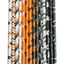 Canudos de festa de halloween, canudos de papel descartáveis degradáveis, coque, leite, chá, bebida, canudos decorativos, decoração de festa, festival, 25 peças - Image 3