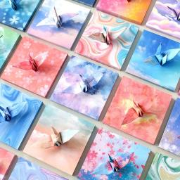 400 folhas de papel origami artesanato dobrável sorte desejo guindaste artesanato dupla face dobrável sorte desejo papel diy cor scrapbooking - Image 3