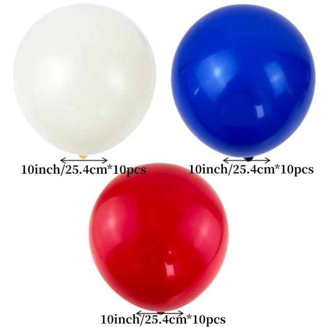 30 Balões Coloridos para Decoração de Festa: Graduação, Aniversários e Casamentos em Vermelho, Branco e Azul