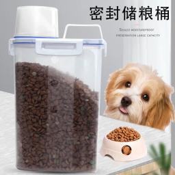 Recipiente de armazenamento de alimentos para cães e gatos, tanque de plástico selado à prova de umidade, recipiente de alimentos para animais de estimação com tampas, caixa de vedação, caixas de grãos de cozinha - Image 2