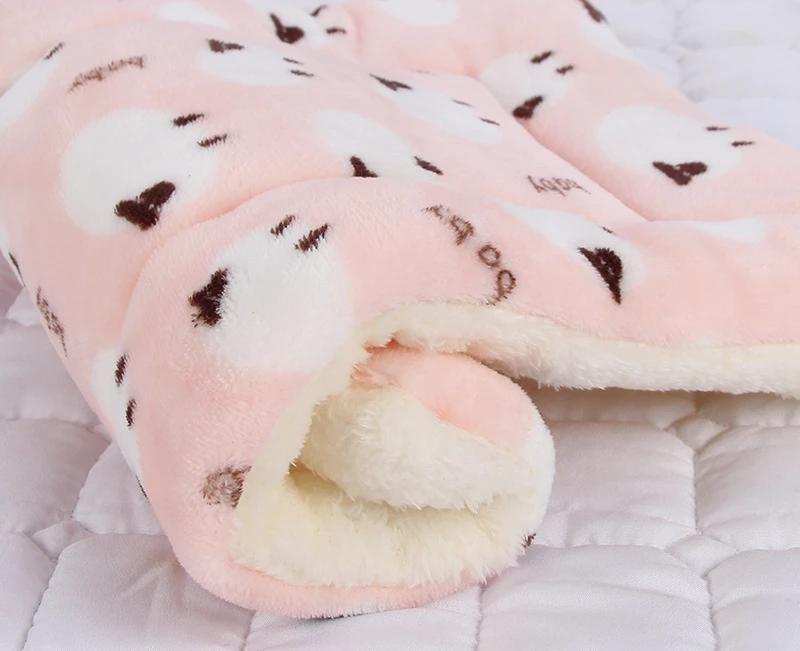 Esteira de dormir padrão urso para animal de estimação, cabelo macio, cobertor espesso, fleece pad, casa, lavável, quente, cão, gato, pet fornecimentos - Image 1