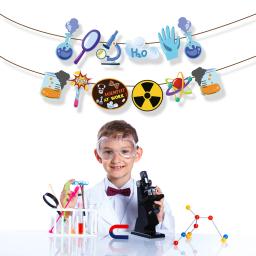 Crianças legal festa ciência dna cientista festa de aniversário banner descartável utensílios de mesa festa de chá de bebê toalhas de mesa decorações - Image 2