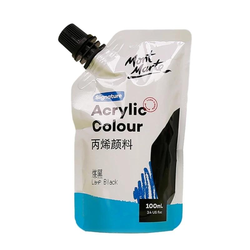 Tintas acrílicas pigmentadas ricas para iniciantes, arte, impermeável, 11 cores, saco 100ml - Image 1