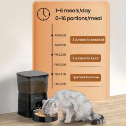 Rojeco Alimentador Automático Pet, Versão Botão, Auto Cat Food Dispenser, Dog Dry Food Acessórios, Controle inteligente - Image 2