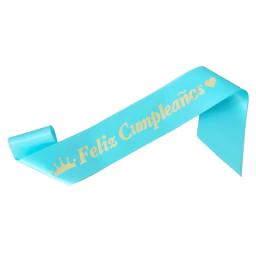 Faixa de ombro cetim para crianças e adultos, decoração de aniversário, bronzeada espanhola Feliz Cumpleaños, feliz aniversário, 1pc - Image 6