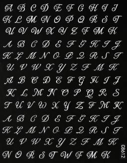 3d adesivos de unhas com design carta romana, manicure acessórios, ouro, prata, preto, branco, alfabeto, diy, diy, 4 folhas/set, nk x 4 - Image 4