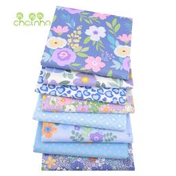 Chainho-Tecido De Algodão De Tecido De Sarja Impressa, Pano De Patchwork, Costura DIY, Material Quilting, Série Flor Azul, 3 Especificação, 2C46 - Image 3