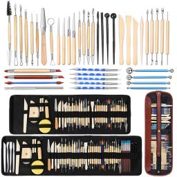 Argila esculpindo kit de ferramentas para artesanato, cerâmica cera argilas escultura ferramenta, cerâmica modelagem conjunto, 8 pcs/set, 61 pcs/set - Image 1