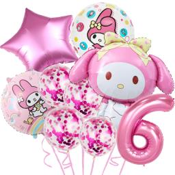Mymelody-látex balão para festa de aniversário menina, acessórios de decoração, 1 a 9 anos - Image 6
