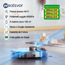 【código: BRA150】Robô Aspirador Neatsvor X600pro 3 em 1 Varre Aspira e Passa Pano MOP Para Limpeza Aspiradora Robot Inteligente - Image 1