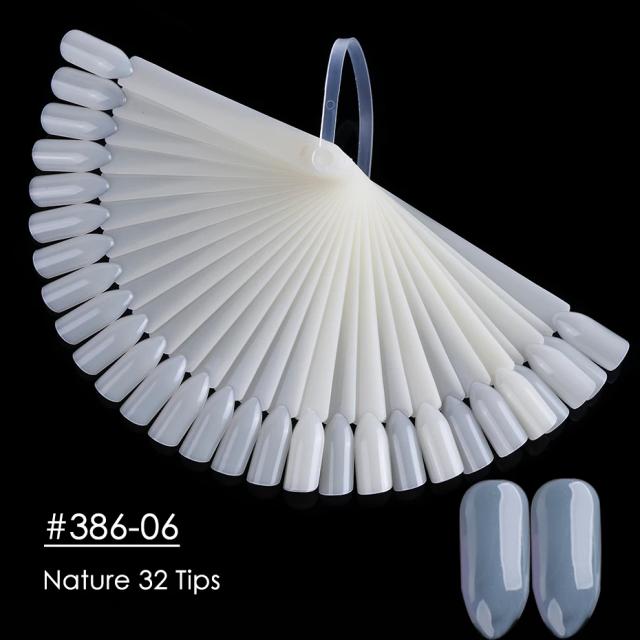 50 pçs dicas de exibição de unhas falsas claro natureza cor gráfico oval ventilador estilo uv gel polonês amostra mostra paleta prática manicure ferramentas