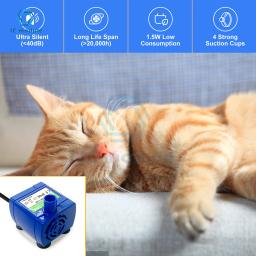 Bomba de água com luz LED para animais, bebedouro, motor, substituto para cães e gatos, tigela de água, dispensador de água para cães, acessórios para animais - Image 6