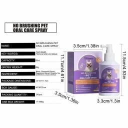 50ml pet oral limpar spray cães gatos boca dentes frescos desodorante limpo evitar cálculo remover gatinho mau hálito suprimentos para animais de estimação - Image 6